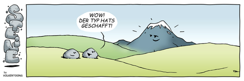 Cartoon: STEINE - Geschafft! (medium) by volkertoons tagged steine,stone,stones,comic,strip,cartoon,volkertoons,humor,lustig,funny,comic,steine,stein