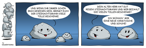 Cartoon: STEINE - Steinachten (medium) by volkertoons tagged funny,lustig,humor,volkertoons,cartoon,strip,comic,stones,stone,steine,comic,steine,stein