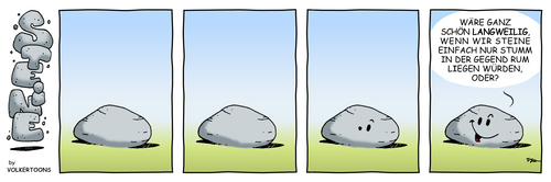 Cartoon: STEINE - Stumm (medium) by volkertoons tagged strip,comic,stoned,nature,natur,stones,steine,stumm,volkertoons,cartoon,comic,steine,stein,natur