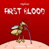 Cartoon: First Blood (small) by volkertoons tagged cartoon,volkertoons,humor,tiere,animals,natur,nature,cover,illustration,rambo,first,blood,mücke,blut