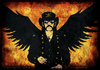 Cartoon: God of Rock (small) by volkertoons tagged lemmy kilmister motorhead motörhead rock music portrait volkertoons