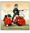 Cartoon: Zu Gast bei Freunden (small) by volkertoons tagged guantanamo,menschenrechte,werbeslogan,fußball,cartoon,volkertoons,humor,human,rights,politik,politics,rechte,usa,menschen,medien,soccer,wm2006,em2008