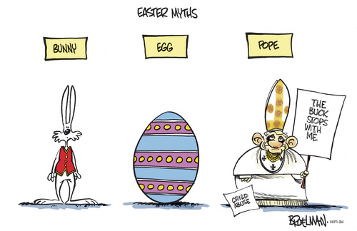 Cartoon: Easter myths (medium) by Broelman tagged easter,pope,benedict,catholic,church,child,abuse