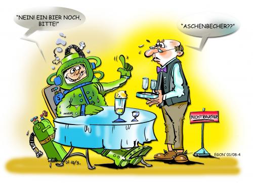 Cartoon: Aschenbecher...? (medium) by cartoonist_egon tagged satirics