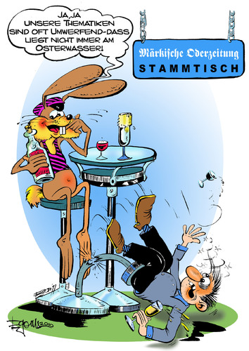 Cartoon: Cartoon für regionalzeitung (medium) by cartoonist_egon tagged ostern,hase,stammtisch,osterwasser