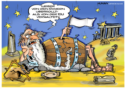 Cartoon: Diogenes sprach (medium) by cartoonist_egon tagged bankrott,krise,eu,kredite,politik,greece