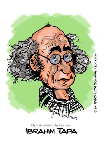 Cartoon: Ibrahim Tapa (medium) by cartoonist_egon tagged tapa,caricatura,painter,karikaturist