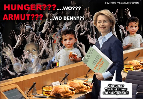 Cartoon: Kinderarmut Politisch inszeniert (medium) by cartoonist_egon tagged kinderarmut,van,der,leyen