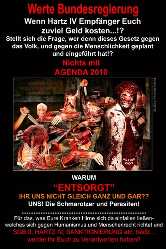 Cartoon: Pamphlet an die Bundesregierung (medium) by cartoonist_egon tagged hartz,iv,sgb,ii,politik,soziales