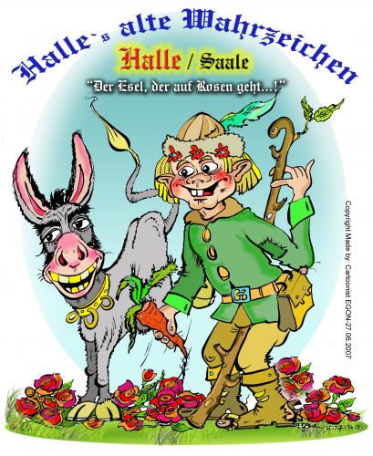Cartoon: Postcard Halle (medium) by cartoonist_egon tagged fun,humor,satire