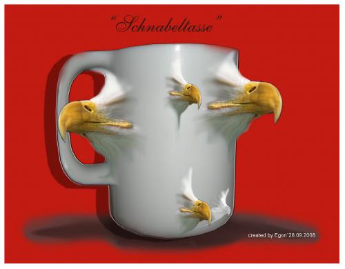 Cartoon: Schnabeltasse (medium) by cartoonist_egon tagged fun,humor,satire