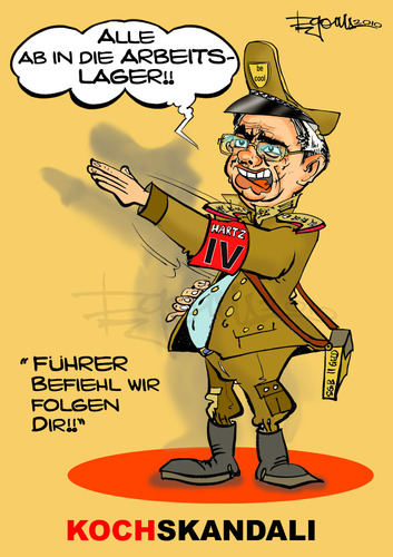 Cartoon: Aus dem Bundeskanzleramt... (medium) by cartoonist_egon tagged politik,soziales,hartziv,koch,sgbii,fdp,cdu