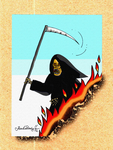 Cartoon: Angel of Death (medium) by halisdokgoz tagged angel,of,death