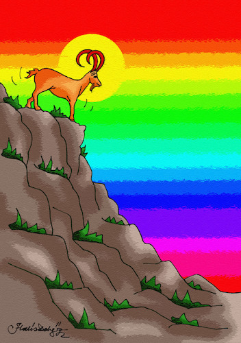 Cartoon: MOUNTAIN GOAT HUNTING ISNT SPOR (medium) by halisdokgoz tagged mountain,goat,hunting,is,not,sports