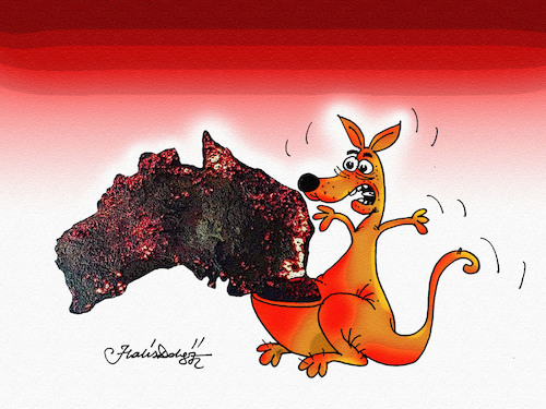 Cartoon: Pray for Australia (medium) by halisdokgoz tagged pray,for,australia