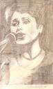 Cartoon: Joan Baez 1988 (small) by halisdokgoz tagged joan,baez,halis,dokgoz