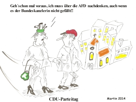 Cartoon: CDU Parteitag (medium) by quadenulle tagged cdu,parteitag,köln,bundeskanzlerin,politik,parteien,afd,merkel,politiker