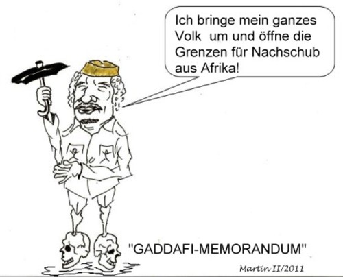 Cartoon: Gaddafi (medium) by quadenulle tagged cartoon