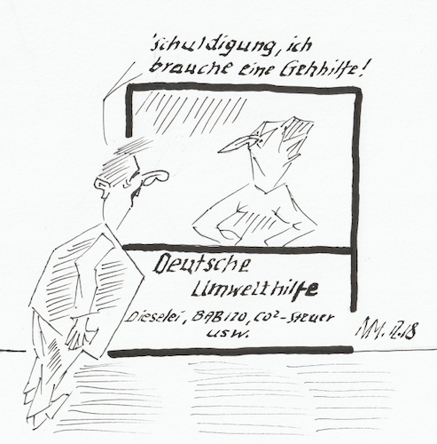 Cartoon: Umwelthilfe (medium) by quadenulle tagged umwelthilfe,gehweghilfe,zuständigkeit
