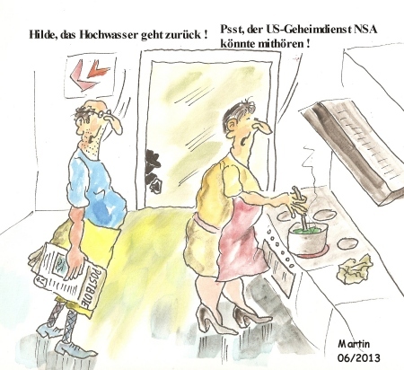 Cartoon: US-Geheimdienst (medium) by quadenulle tagged geheimdienst,nsa,usa,spionage,politik,aussenpolitik