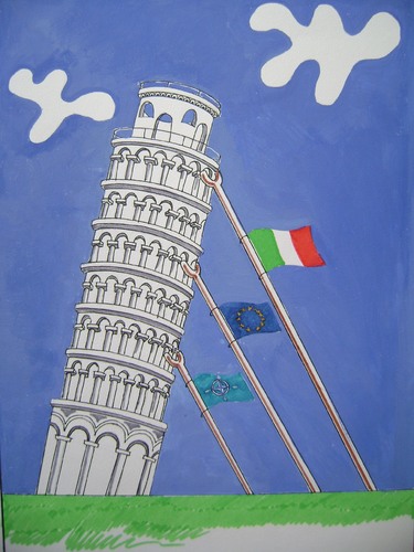 Cartoon: The tower Piza (medium) by Tural Hasanli tagged hasanli,tural