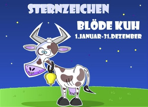 Cartoon: Blöde Kuh (medium) by Tricomix tagged blöde,kuh,sternzeichen,himmel,ganz,jährig,dumm