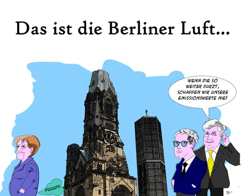 Cartoon: Emissionswerte (medium) by Tricomix tagged charlottenburg,luft,berliner,tauenzienstrasse,kuhdamm,kurfuerstendamm,zahn,hohler,gedaechtniskirche,seehofer,horst,roettgen,norbert,merkel,berlin,emissionswerte,emission,emission,emissionswerte,berlin,merkel,roettgen,norbert,horst seehofer,hohler,zahn,röttgen,gedächtniskirche,horst,seehofer