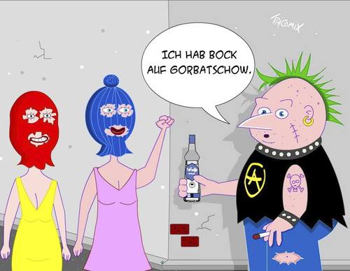 Cartoon: Nastrovje (medium) by Tricomix tagged russland,gorbatschow,putin,wodka,moska,st,petersburg,pussy,riot,konzert,punk