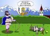 Cartoon: Zu Spät (small) by Tricomix tagged wilhelm,tell,altdorf,schweiz,brille,bogen,pfeil