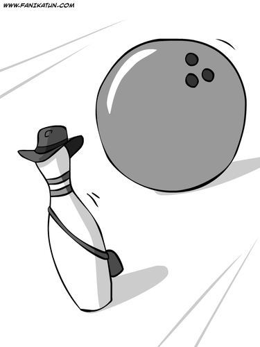 Cartoon: Indiana Jones (medium) by Ahmedfani tagged indiana,jones,bowling,pin