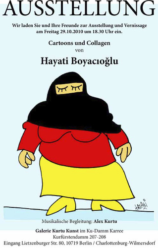 Cartoon: Exhibition in Berlin (medium) by Hayati tagged ausstellung,sergi,exhibition,hayati,boyacioglu,berlin,galeri,kurtu,kunst,valeri,alex,kudamm,karree,207