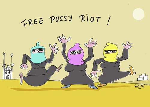 Cartoon: free pussy riot (medium) by Hayati tagged free,pussy,riot,rusland,russien,rusya,femen,feministen,frauen,freiheit,oezguerluk,arabische,wifes,hayati,boyacioglu,berlin