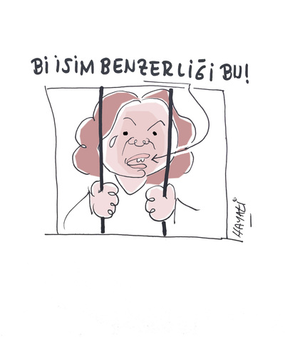 Cartoon: Asli Erdogan (medium) by Hayati tagged boyacioglu,hayati,istanbul,yazar,novelier,romancier,knast,arrest,freiheit,erdogan,asli,asli,erdogan,freiheit,arrest,knast,romancier,novelier,yazar,istanbul,hayati,boyacioglu