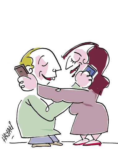 Cartoon: Gerd und Heidi (medium) by Hayati tagged ask,love,liebe,ehe,offene,zwinger,komminikation,teshir,tahrik,telefonu,cep,handy,heidi,und,gerd,iletisim,hayati,boyacioglu,berlin