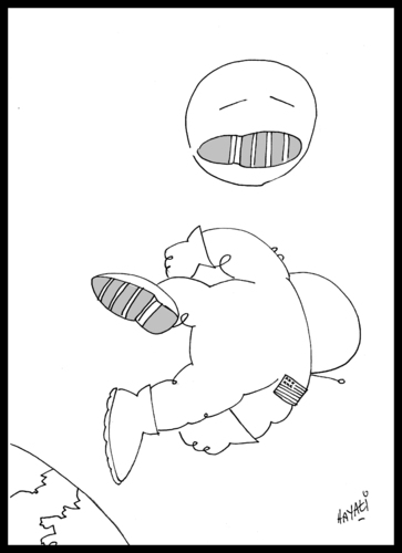 Cartoon: Good by Armstrong ! (medium) by Hayati tagged neil,armstrong,apollo,landung,mond,hayati,boyacioglu,neil,armstrong,apollo,landung,mond,hayati,boyacioglu