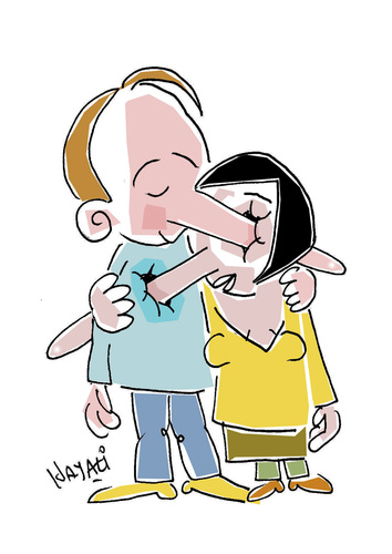 Cartoon: Holger und Judith (medium) by Hayati tagged holger,und,judith,eifersucht,neugier,einmischung,liebe,love,hassliebe,besitz,hayati,boyacioglu,beziehung
