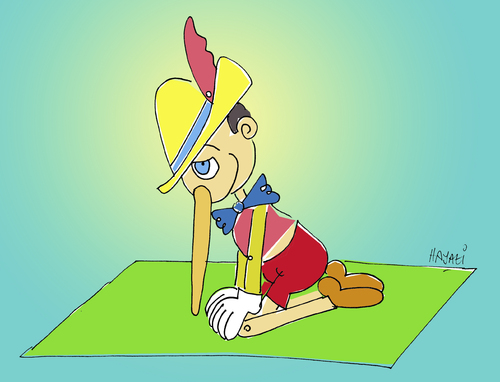 Cartoon: Pinocchio (medium) by Hayati tagged berlin,boyacioglu,hayati,gebet,masal,religion,buesser,italien,collodi,carlo,maerchen,pinokyo,pinokyo,maerchen,carlo,collodi,italien,religion,masal,gebet,hayati,boyacioglu,berlin