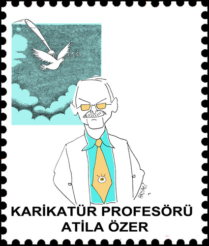 Cartoon: Prof. Atila Özer (medium) by Hayati tagged atila,oezer,karikaturist,zeichner,wissenscaftler,burdur,tuerkei,hayati,boyacioglu,berlin