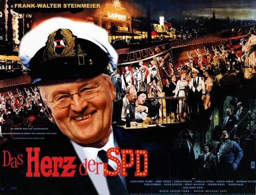 Cartoon: Stimmungskanone (medium) by Hayati tagged frank,walter,steinmeier,steinleier,spd,kanzlerkandidat,kollage,collage,kolaj,filmplakat,hamburg,saint,pauli,hans,albers,merkel,wahl