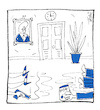 Cartoon: Blau (small) by Hayati tagged yves,klein,blau,blue,mavi,hosaf,karikatur,hayati,boyacioglu