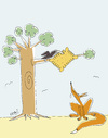 Cartoon: Fuchs (small) by Hayati tagged raabe und fuchs tilki ve karga kurabiye kekse butterkekse bikcuit biskuvi peskuvit hayati boyacioglu