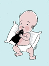 Cartoon: Gaza (small) by Hayati tagged gaza,gazze,baby,rakete,palaestina,israel,hayati,boyacioglu,berlin