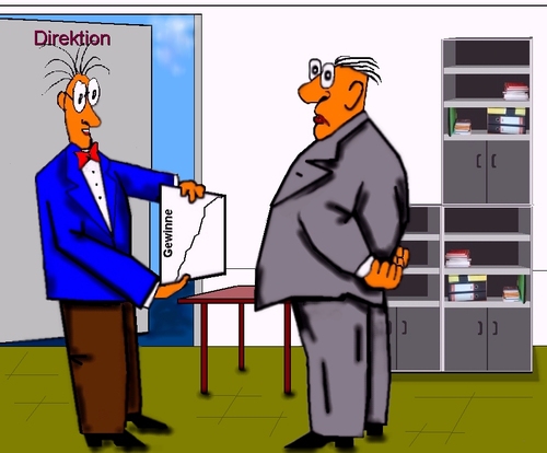 Cartoon: Gewinnsteigerung (medium) by sier-edi tagged boss,büro,direktion,gewinne