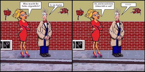 Cartoon: Missverständnis oder Unkenntnis (medium) by sier-edi tagged autist,artist,missverständnis,unkenntnis