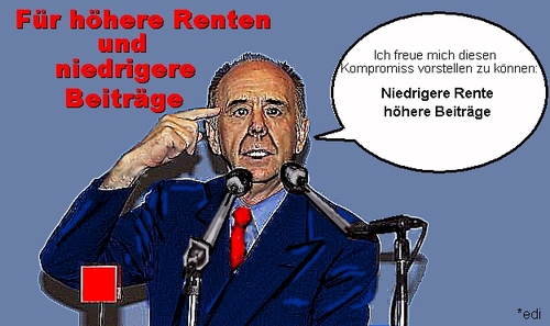 Cartoon: Rentenkomromiss (medium) by sier-edi tagged gabriel,rente,rentenkompromiss,riester