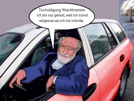 Cartoon: StVO Paragraf 3.2 (medium) by sier-edi tagged alter,auto,raser,schnell,polizei,kontrolle,alzheimer