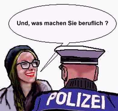 Cartoon: Weniger sinnvolle Anmachsprüche (medium) by sier-edi tagged polizei,anmache,sprüche,peinlich