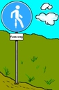 Cartoon: Fussweg (small) by sier-edi tagged fussweg,verkehrsschild