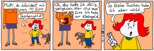 Cartoon: Kleingeld (medium) by weltalf tagged banknote,münzen,kleingeld,taschengeld,geld