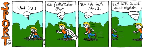 Cartoon: SPORT (medium) by weltalf tagged sport,jogging,laufen,rennen